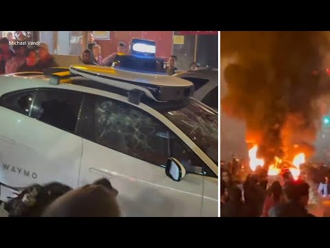 Waymo incident: Video shows self-driving car vandalized and set on fire in San Francisco&#039;s Chinatown