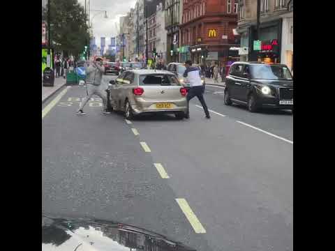 Road rage turns into violence on Oxford Street London outside the John Lewis