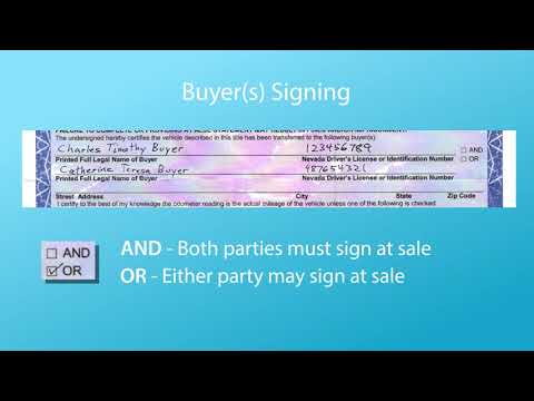 How to complete a Nevada title - private party sales