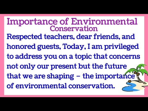 Importance of Environmental Conservation Speech in English by Smile Please World