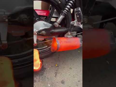 melting of silencer || very hot silencer|| #shorts #bike