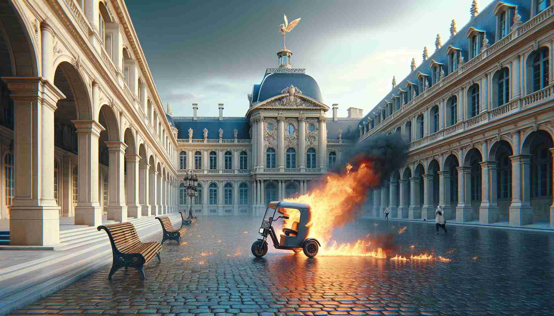 Electric Tricycle Catches Fire Outside Buckingham Palace