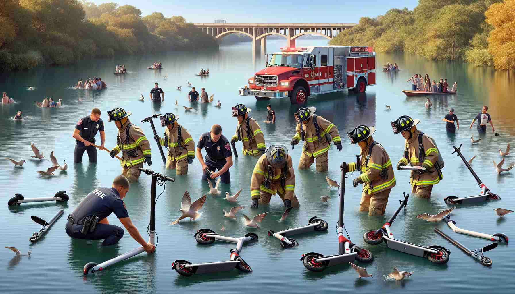 Austin Fire Department Explores Innovative Solution to Retrieve Electric Scooters and Bikes from Lady Bird Lake