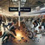 Electric Bike Ignites Chaos at Sutton Train Station