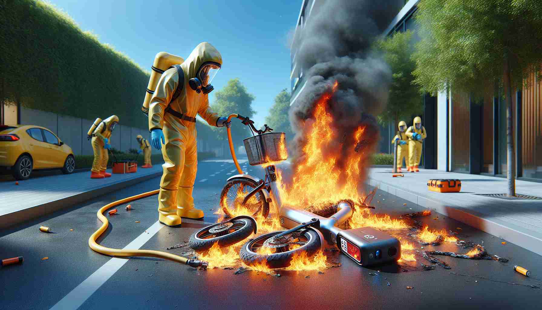 E-bike Battery Blaze Erupts, Hazmat Team Summoned