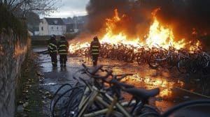 Fire in Bicycle Storage Area in Dinan