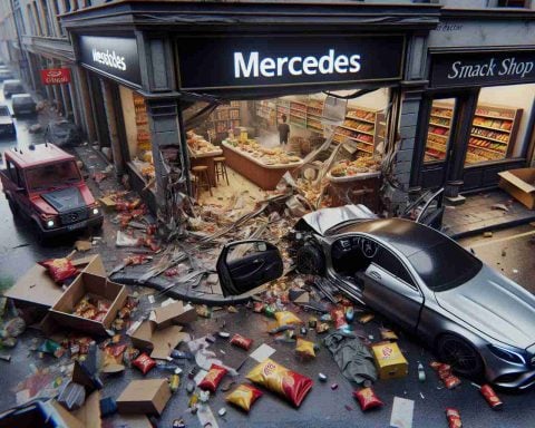 High-Speed Drama! Mercedes Plows into Busy Snack Shop